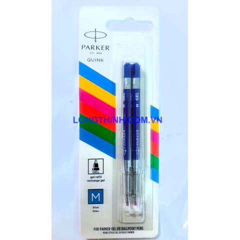Ruột bút gel cao cấp Parker 0.7mm Blue (vỉ 2 ruột)