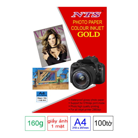 Giấy in ảnh 1 mặt NTS A4 160gsm
