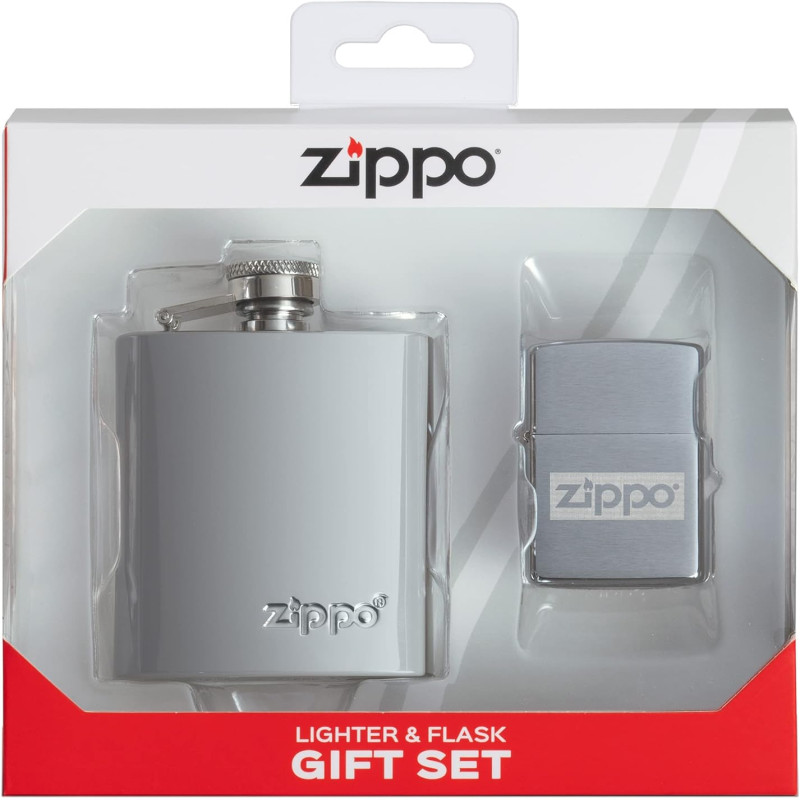 Hộp quà Zippo - Bật lửa + hộp rượu 0