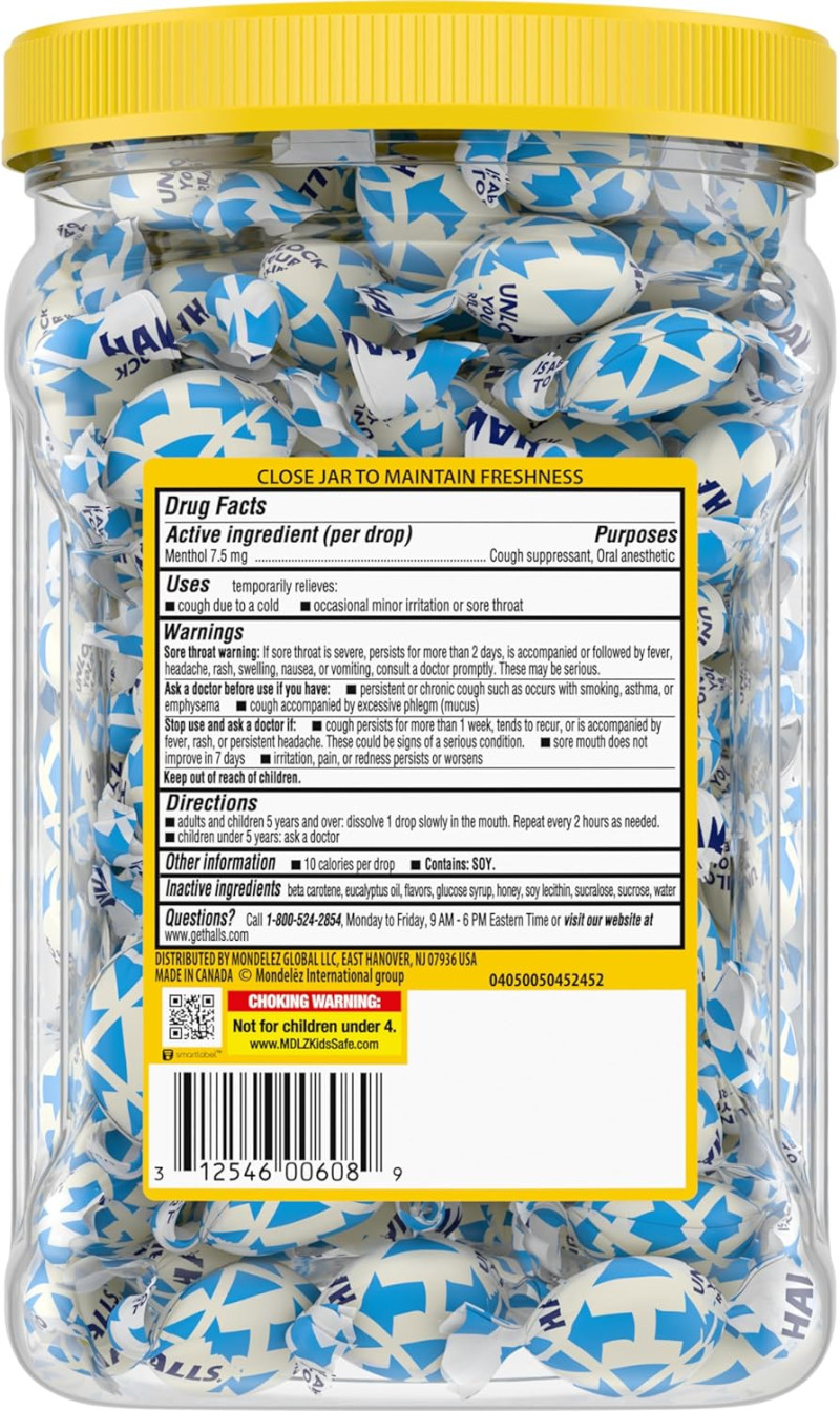 Kẹo Halls Relief Honey Lemon Cough Drops, bản giới hạn Latto - 250 viên 3