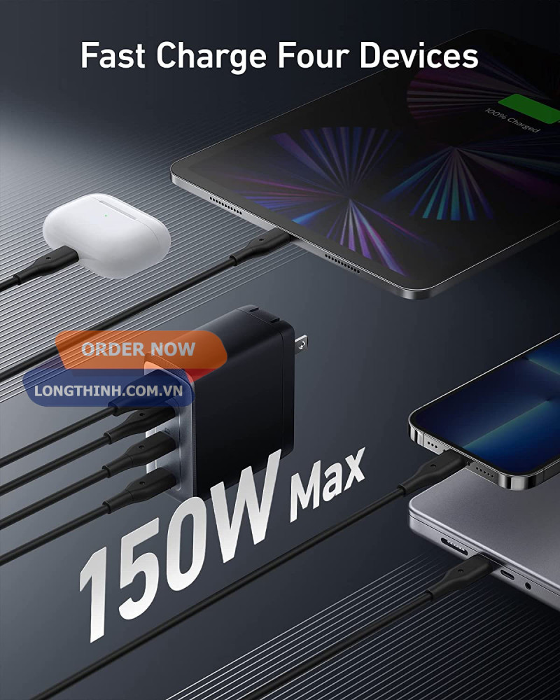 Sạc Anker USB C 747 GaNPrime 150W 0
