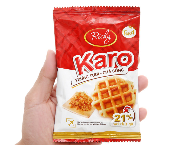 Thùng 72 Bánh Karo Richy 26g (trứng tươi chà bông và phô mai hoàng kim) 2