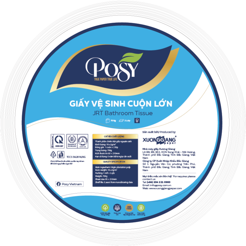Giấy vệ sinh Posy 700g (cuộn lớn) 0
