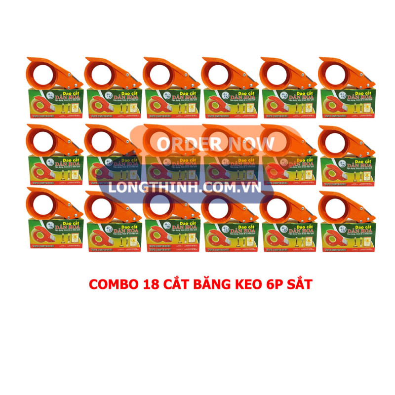 Combo 18 cái cắt băng keo cầm tay Dân Hoa 6P (6cm hoặc 6F) sắt 0