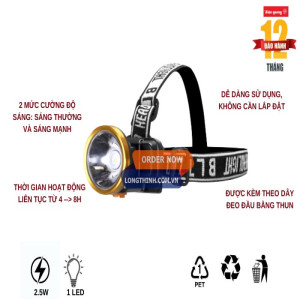 Đèn pin đội đầu ĐQ PFL16 R BLY DL 2.5W, ánh sáng trắng