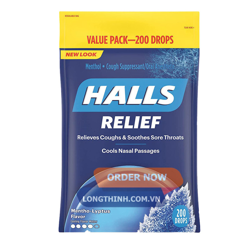 Kẹo ngậm Halls Relief bạc hà 200 viên 0