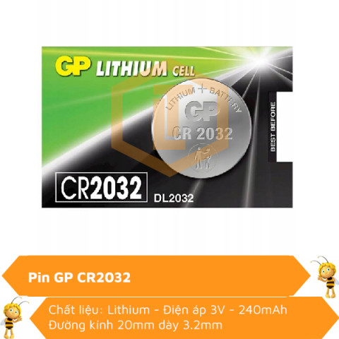 Pin GP CR2032 Lithium (cúc áo)