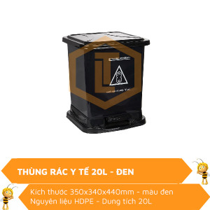 Thùng rác y tế 20L đen