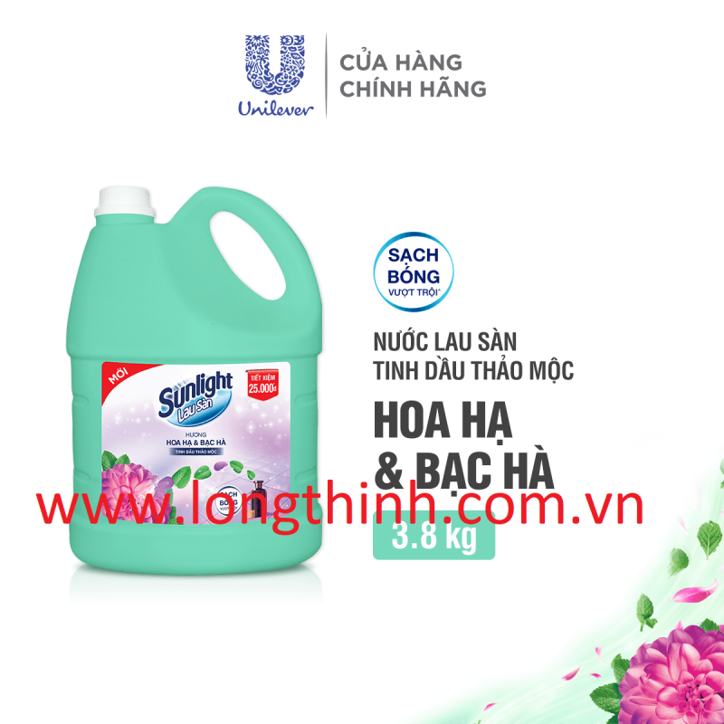 Nước lau sàn Sunlight hương Hoa hạ bạc hà 3.8kg 0