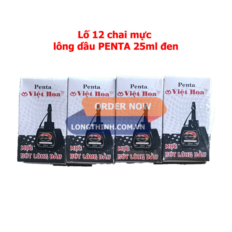 Lố 12 chai mực lông dầu Penta 1