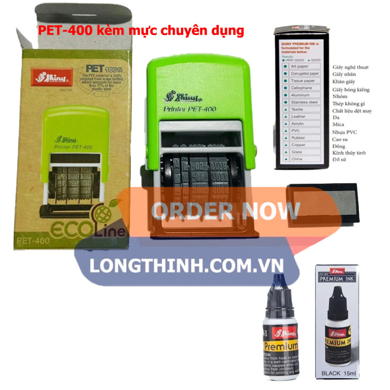 Dấu Shiny Pet-400 kèm mực đen chuyên dụng 0