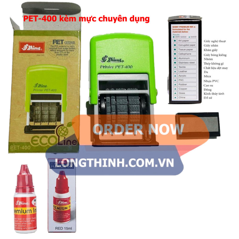 Dấu Shiny Pet-400 kèm mực đen chuyên dụng 0