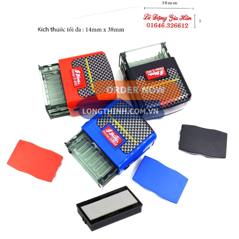 Tampon (khay mực) Shiny S-852-7 (dấu 1/2 dòng) kích thước 14x38mm 0
