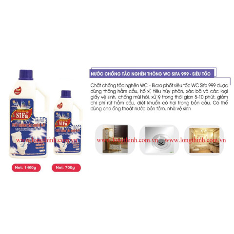 Nước chống tắc nghẽn thông WC Sifa 999 - Siêu tốc