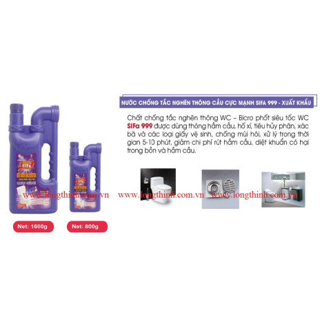 Nước chống tắc nghẽn thông WC Sifa 999 - Cực mạnh