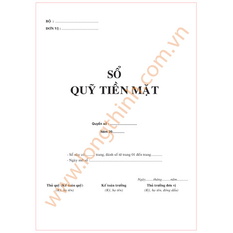 Sổ Quỹ tiền mặt