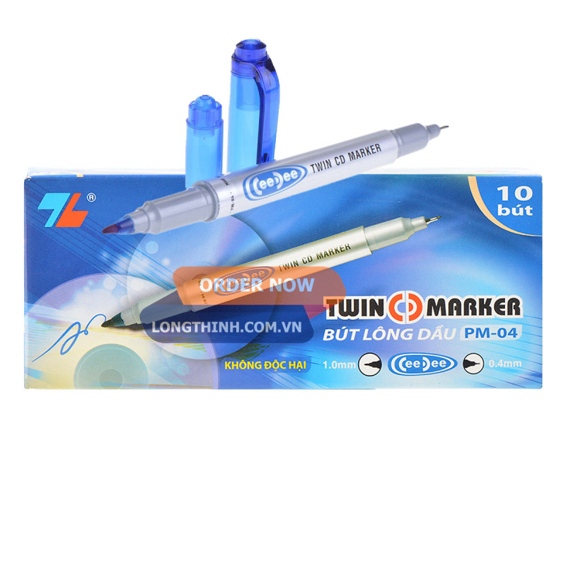 Hộp 10 bút lông kim PM-04 CeeDee đen 0