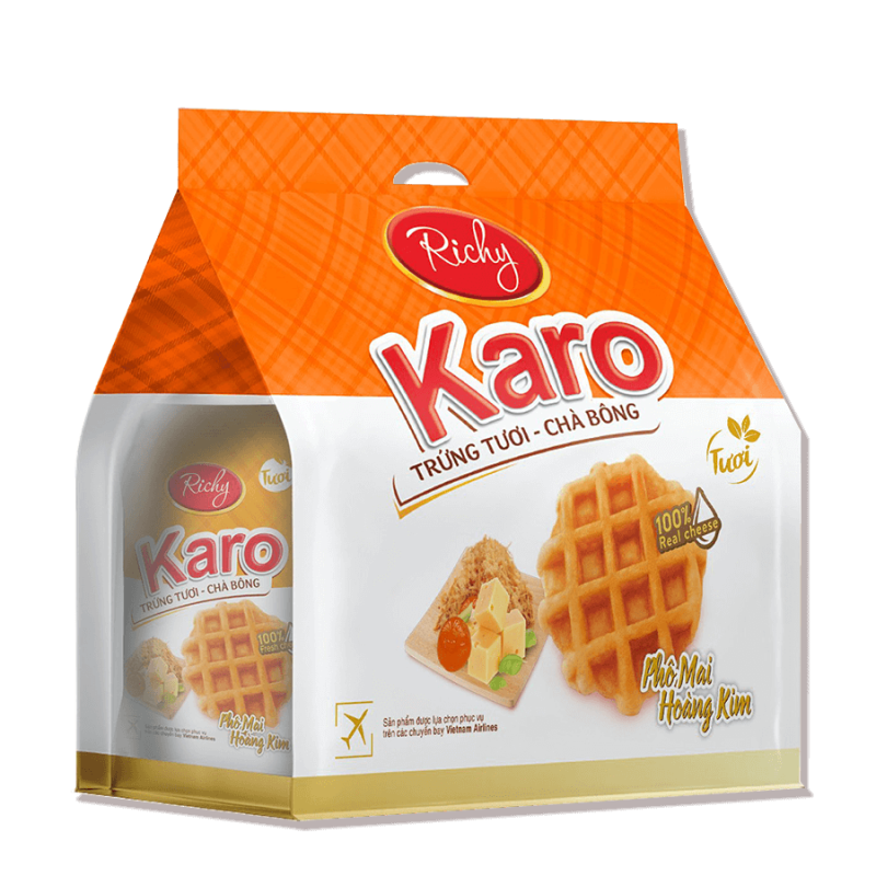Thùng 72 Bánh Karo Richy 26g (trứng tươi chà bông và phô mai hoàng kim) 1