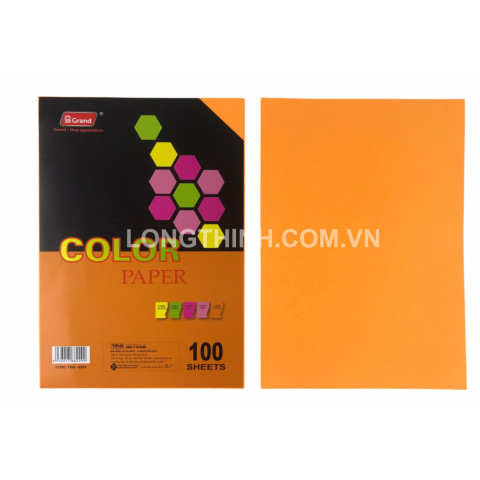 Giấy bìa Grand A4 dạ quang màu đặc biệt (160gsm-100 tờ)
