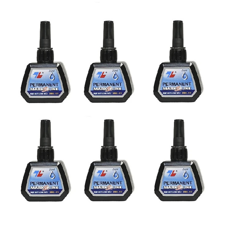 Lốc 6 chai mực lông dầu PMI-01 - Đen 0
